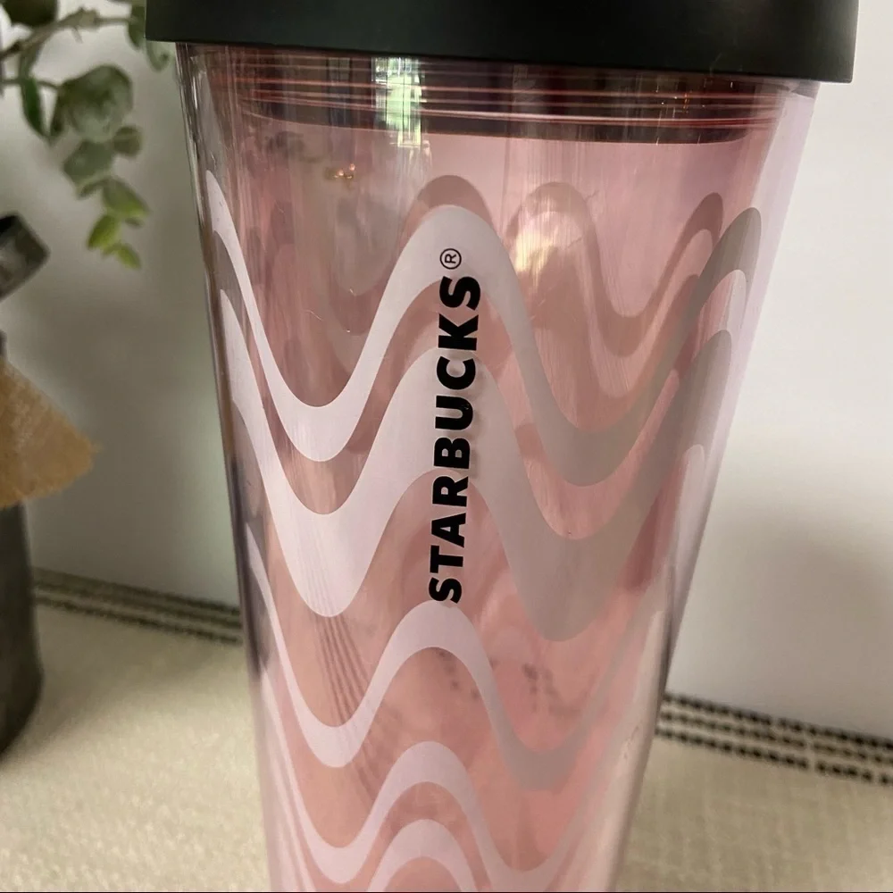 Starbucks pink wavey